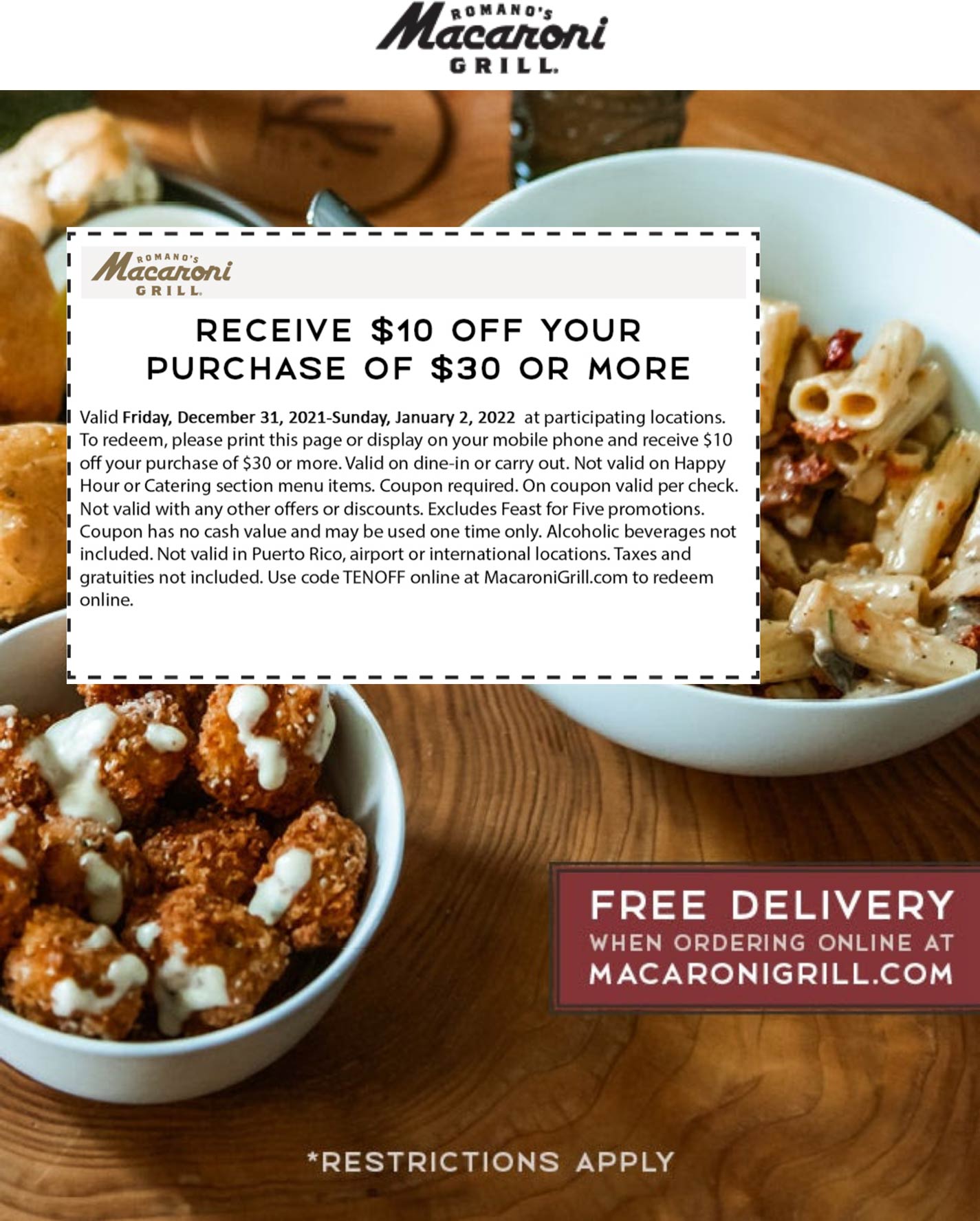 Macaroni Grill coupons & promo code for [February 2024]