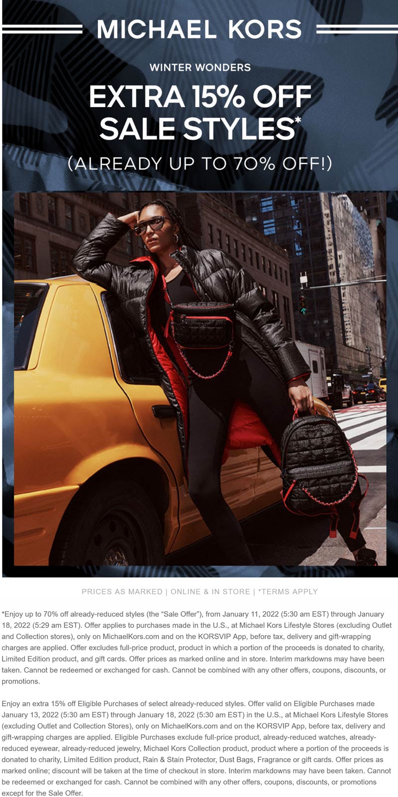 Michael Kors coupons & promo code for [January 2022]