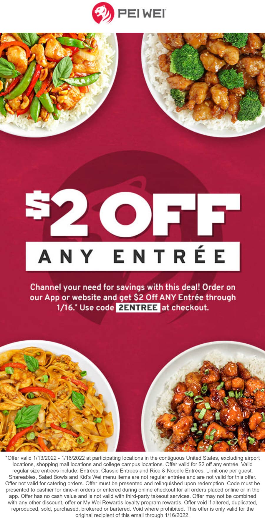 Pei Wei coupons & promo code for [August 2022]