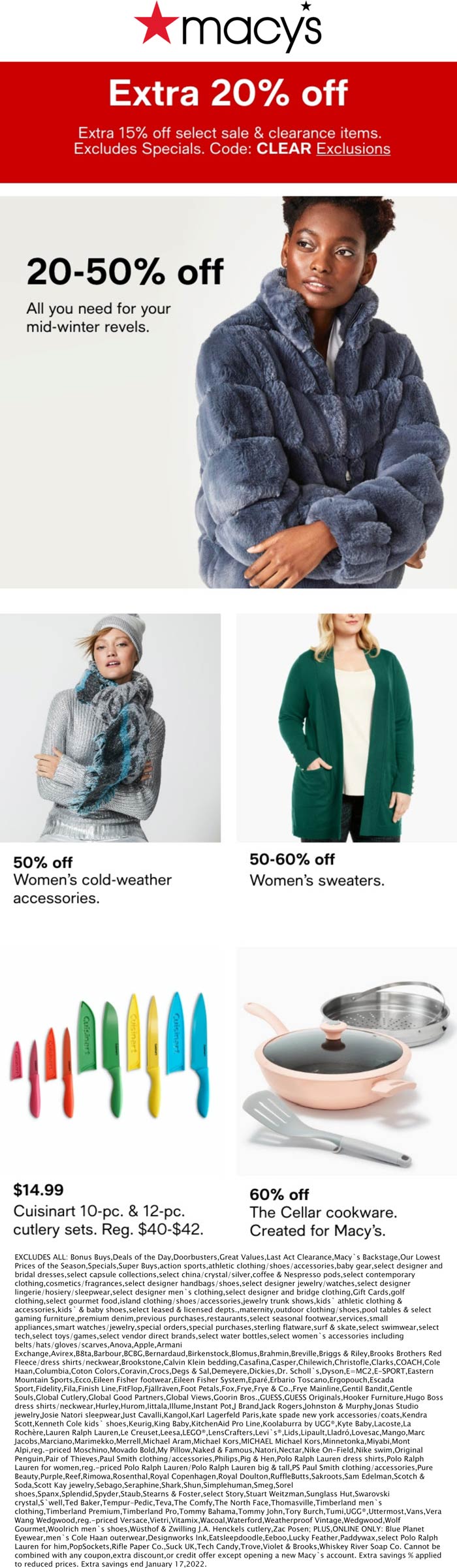 Macys stores Coupon  Extra 15-20% off at Macys, or 10% online via promo code CLEAR #macys 