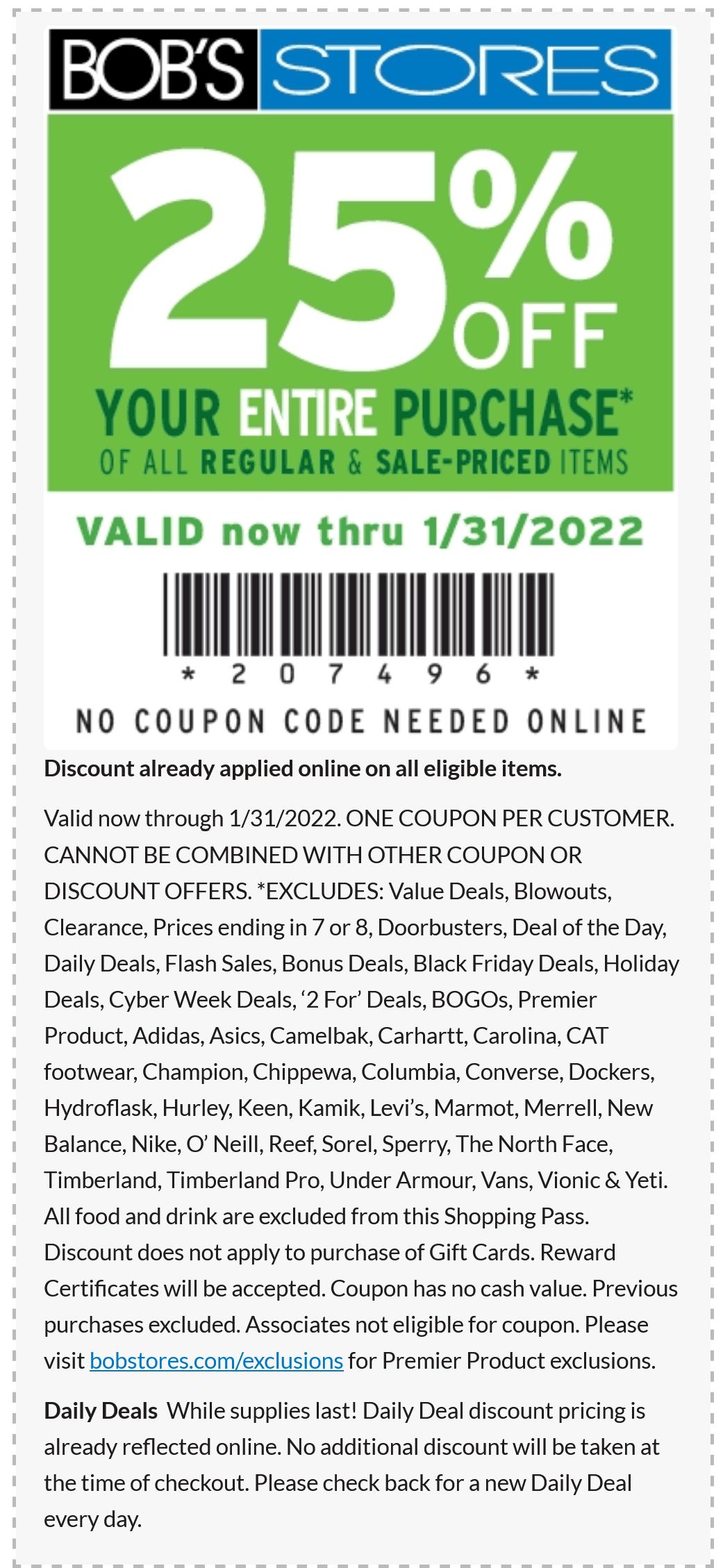 Bobs Stores coupons & promo code for [December 2022]