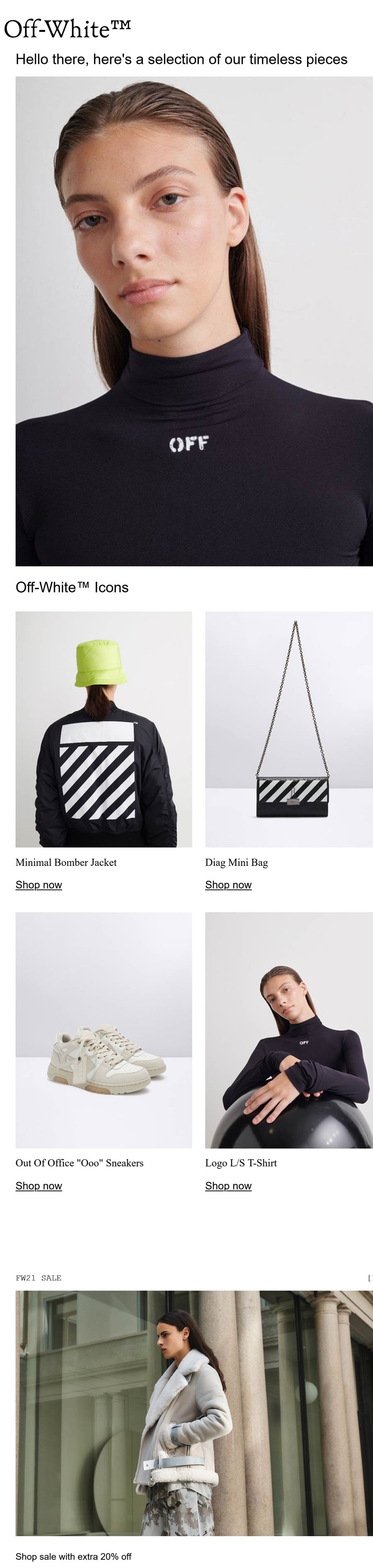 Off-White stores Coupon  Extra 20% off sale items at Off-White #offwhite 