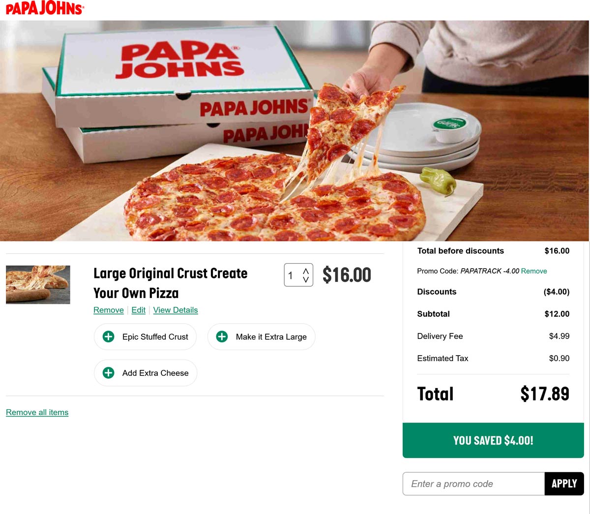 Papa Johns restaurants Coupon  25% off at Papa Johns pizza via promo code PAPATRACK #papajohns 