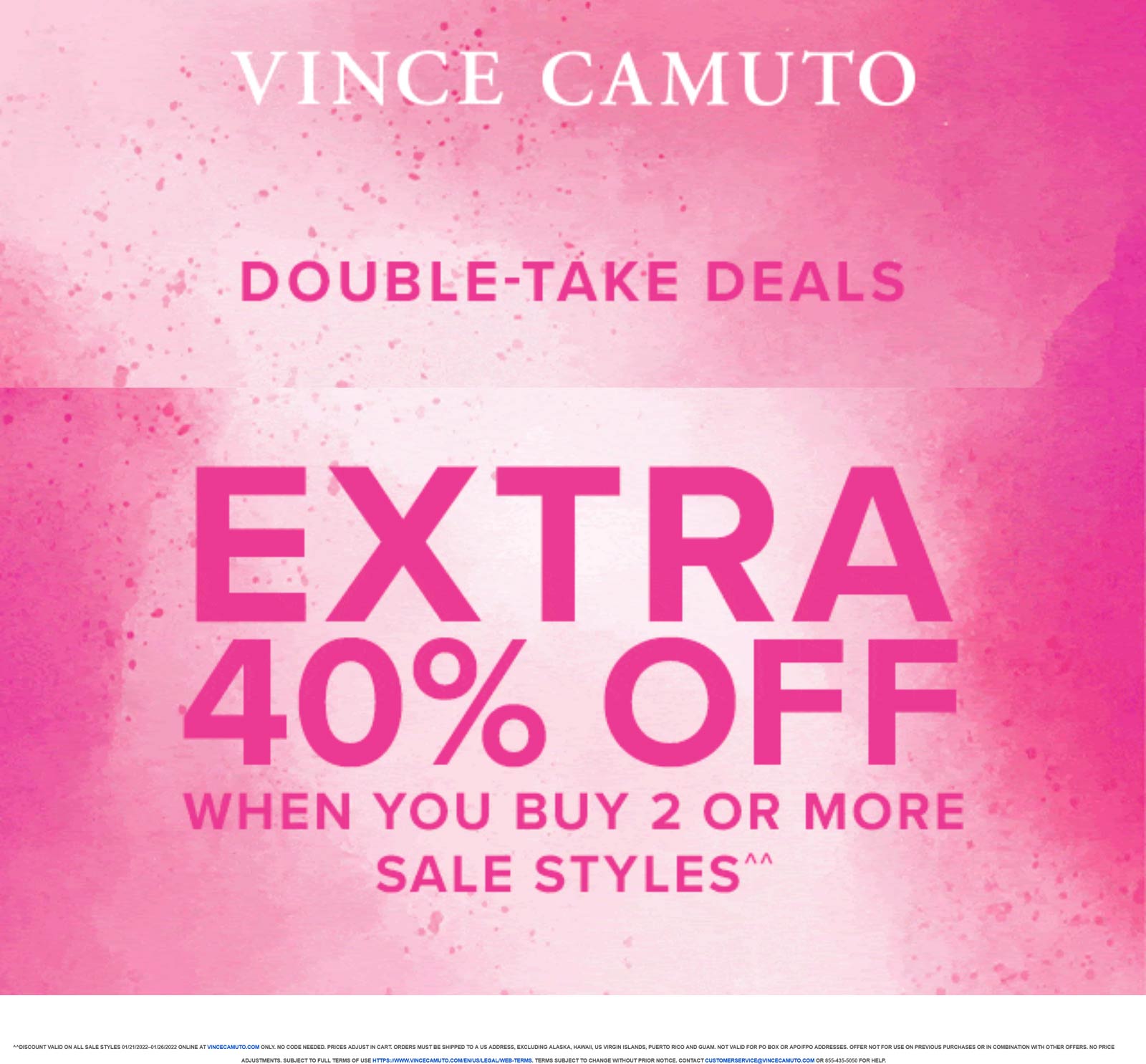 Vince Camuto stores Coupon  Extra 40% off all sale styles online at Vince Camuto #vincecamuto 