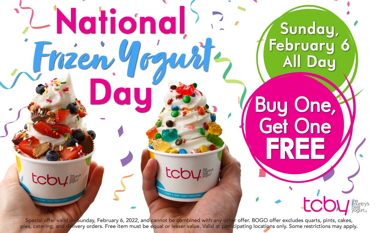 TCBY restaurants Coupon  Second frozen yogurt free the 6th at TCBY #tcby 