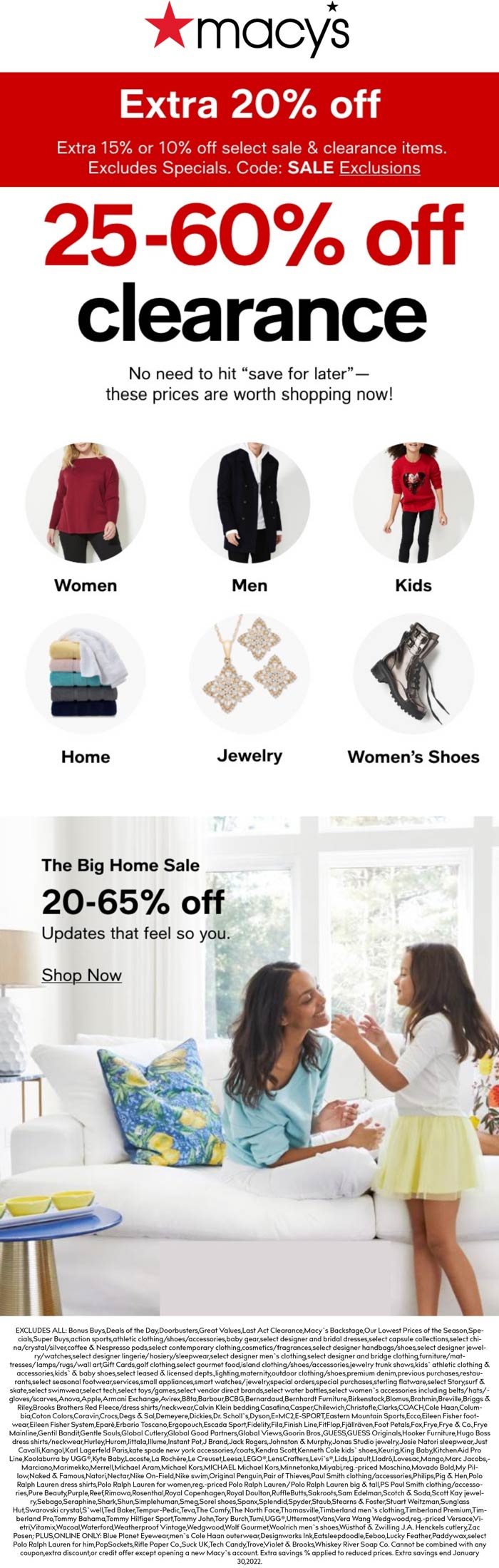 Macys stores Coupon  Extra 20% off at Macys, or online via promo code SALE #macys 