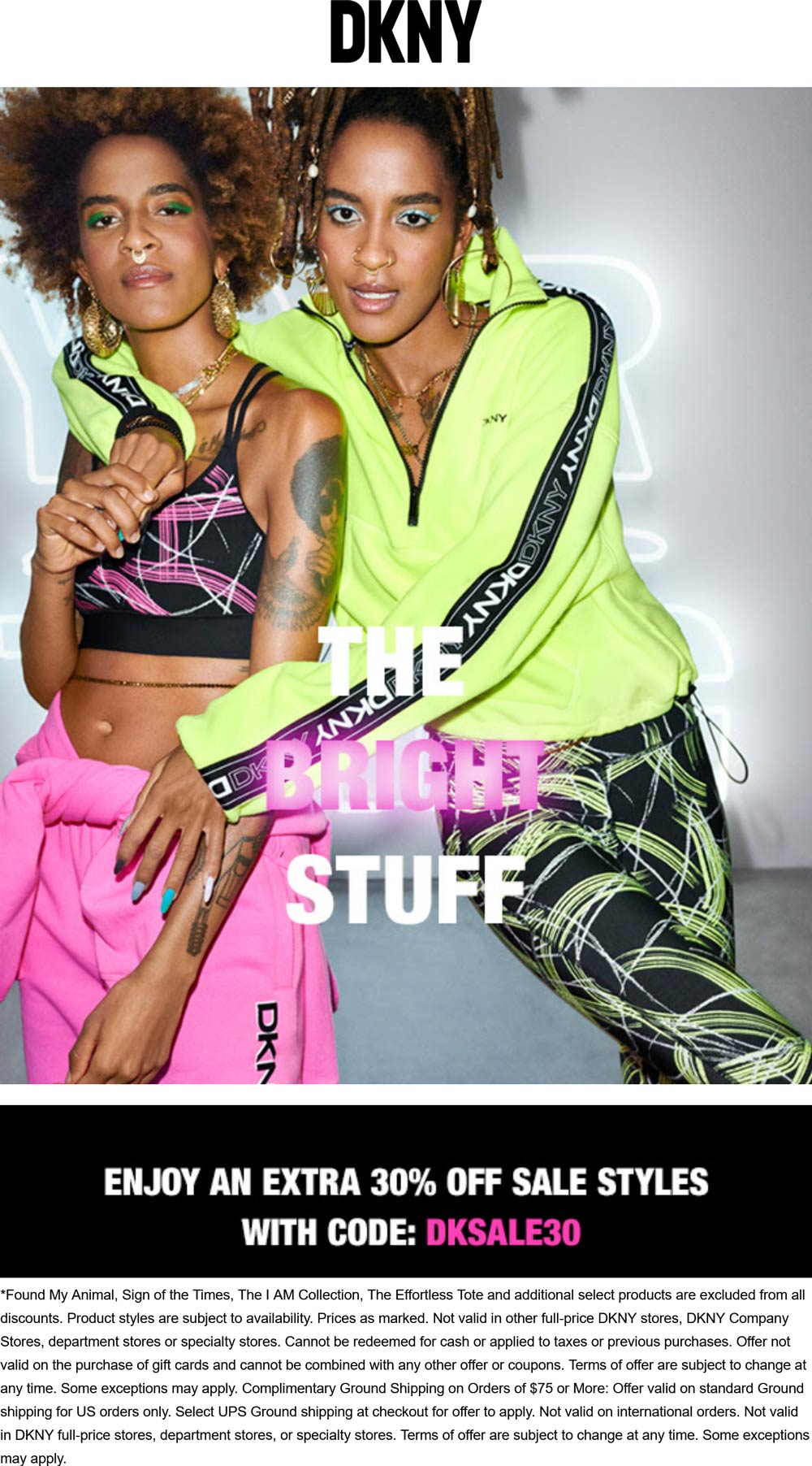 DKNY stores Coupon  Extra 30% off sale styles at DKNY via promo code DKSALE30 #dkny 