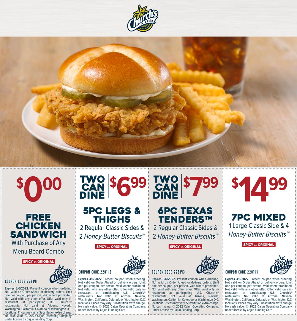 Churchs Chicken coupons & promo code for [December 2022]