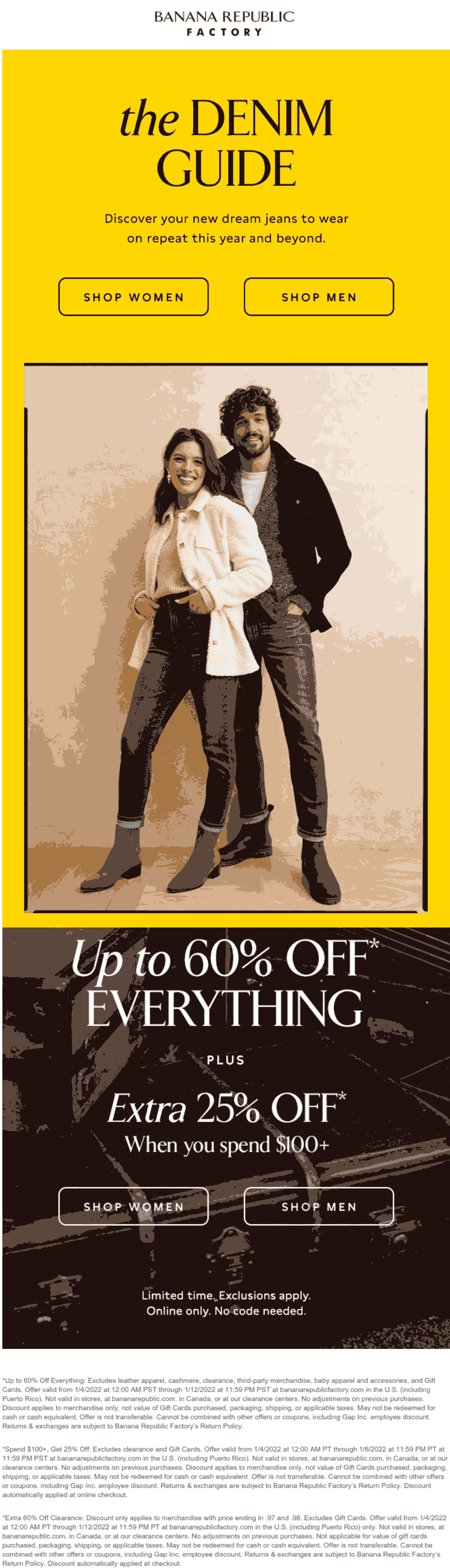 Extra 2585 off 100+ online at Banana Republic Factory 