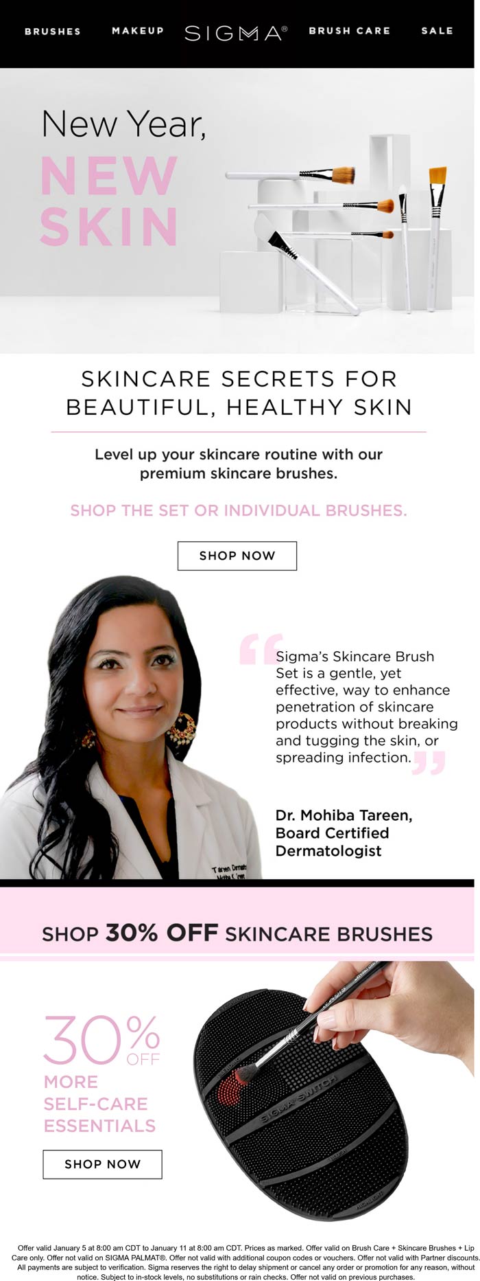 Sigma stores Coupon  30% off skincare brushes today at Sigma beauty #sigma 