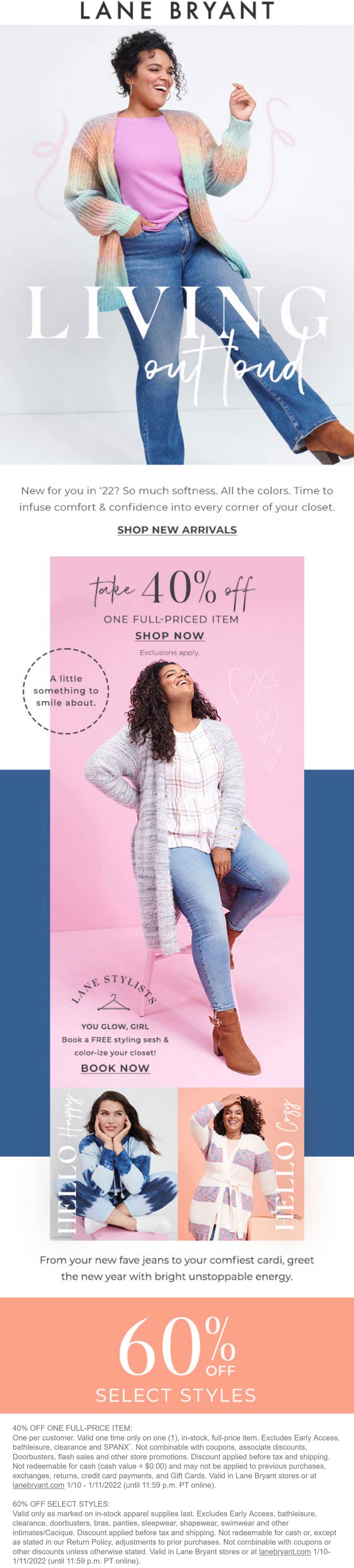 Lane Bryant stores Coupon  40% off a single item at Lane Bryant, ditto online #lanebryant 