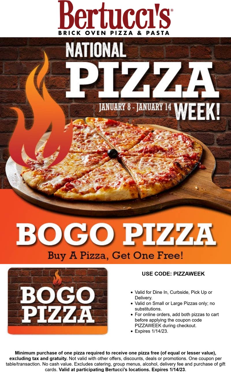 Bertuccis coupons & promo code for [February 2023]