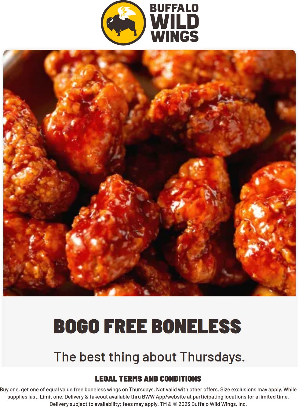 Buffalo Wild Wings coupons & promo code for [January 2023]