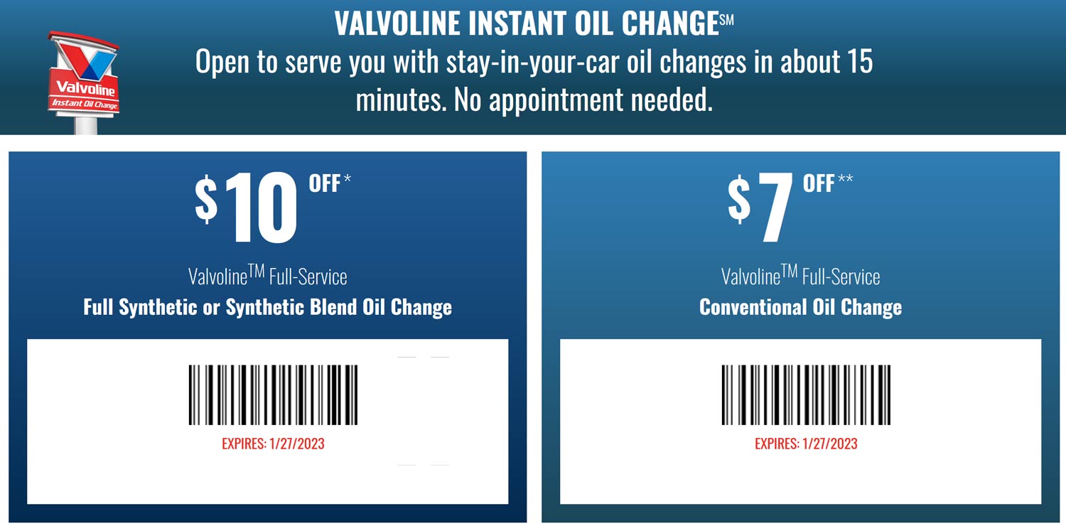 Valvoline stores Coupon  $7-$10 off an oil change at Valvoline #valvoline 