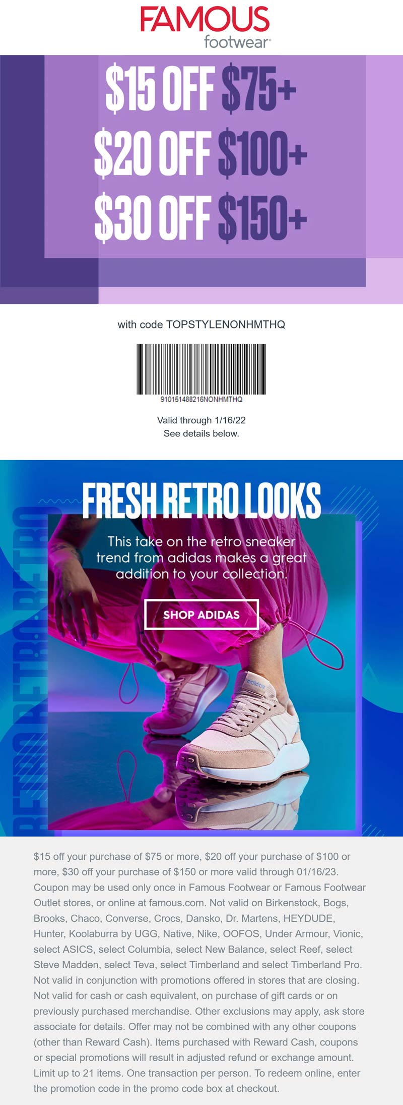 Famous Footwear coupons & promo code for [February 2023]