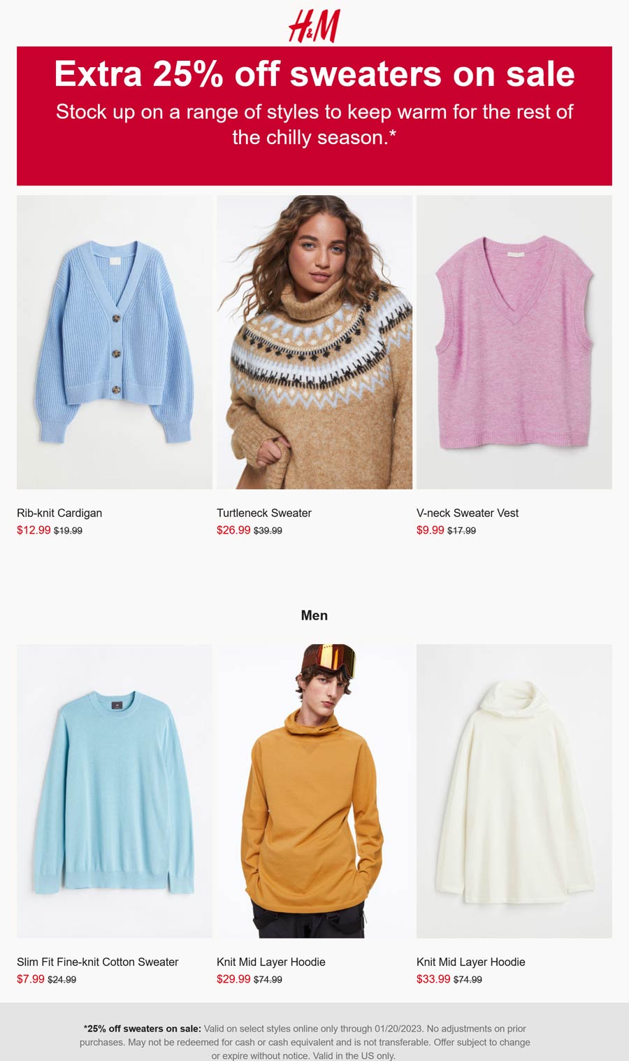 H&M stores Coupon  Extra 25% off sale sweaters at H&M #hm 