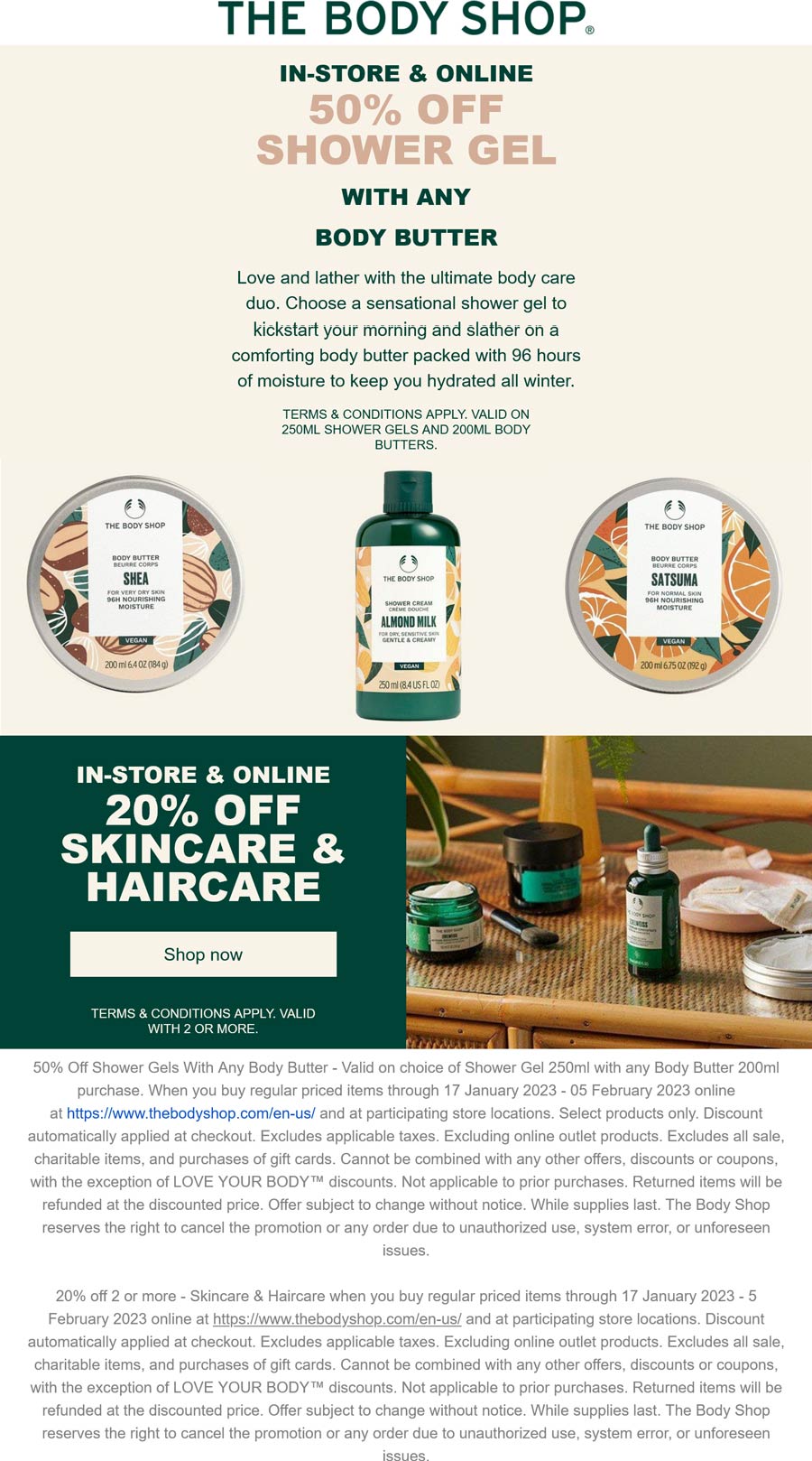 The Body Shop coupons & promo code for [January 2023]