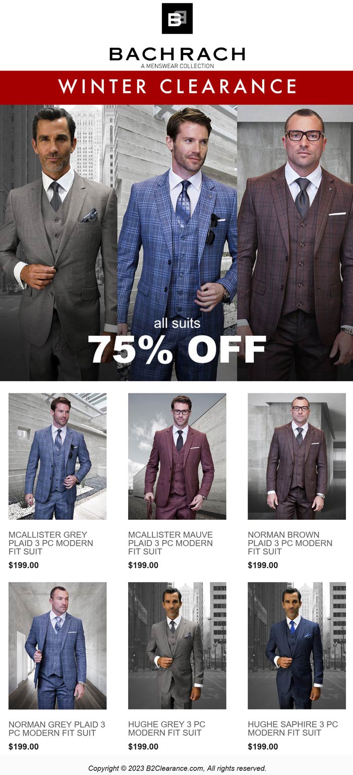 Bachrach stores Coupon  All suits $199 at Bachrach #bachrach 