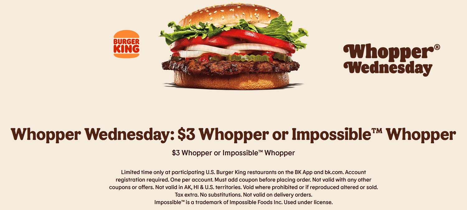 Burger King restaurants Coupon  $3 whopper cheeseburger today at Burger King #burgerking 