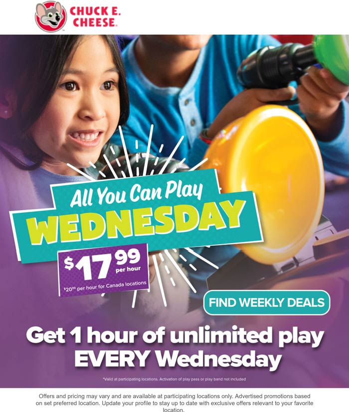 Chuck E. Cheese coupons & promo code for [January 2023]