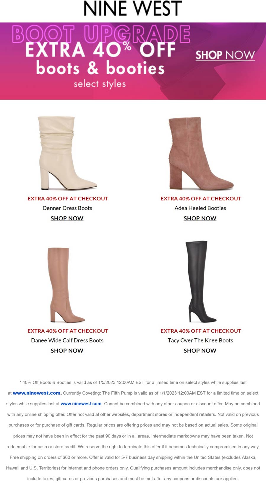 Nine West coupons & promo code for [January 2023]