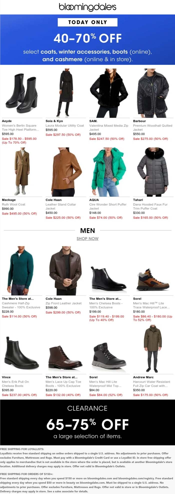 Bloomingdales stores Coupon  40-70% off coats & winter online today at Bloomingdales #bloomingdales 