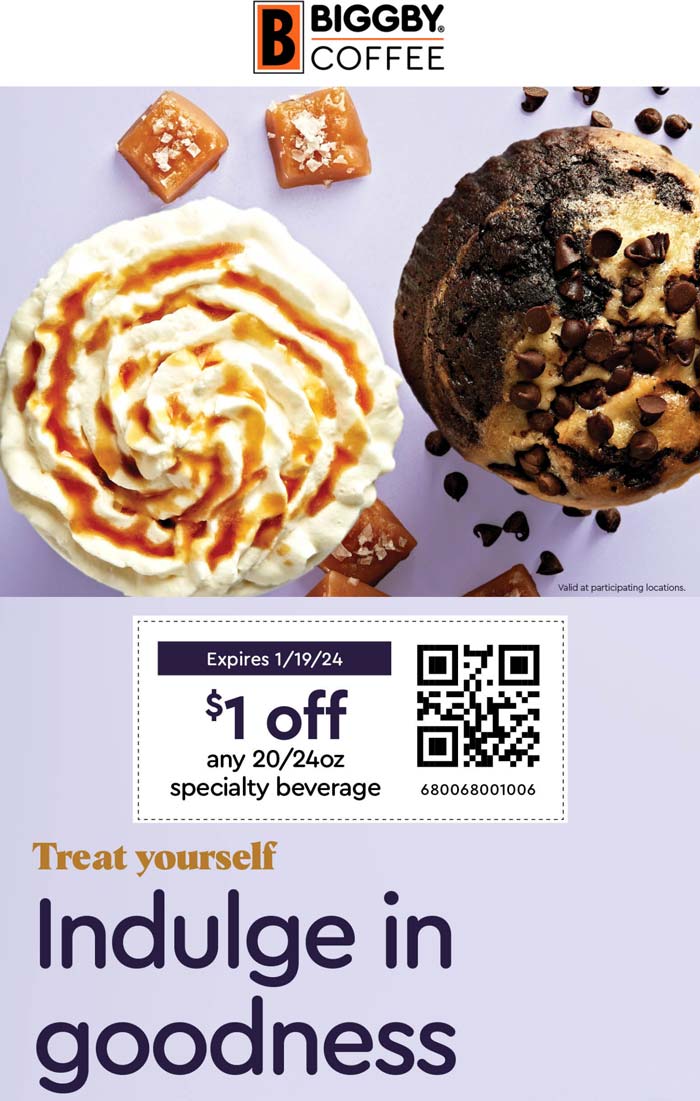 $1 off your specialty beverage at Biggby Coffee #biggbycoffee