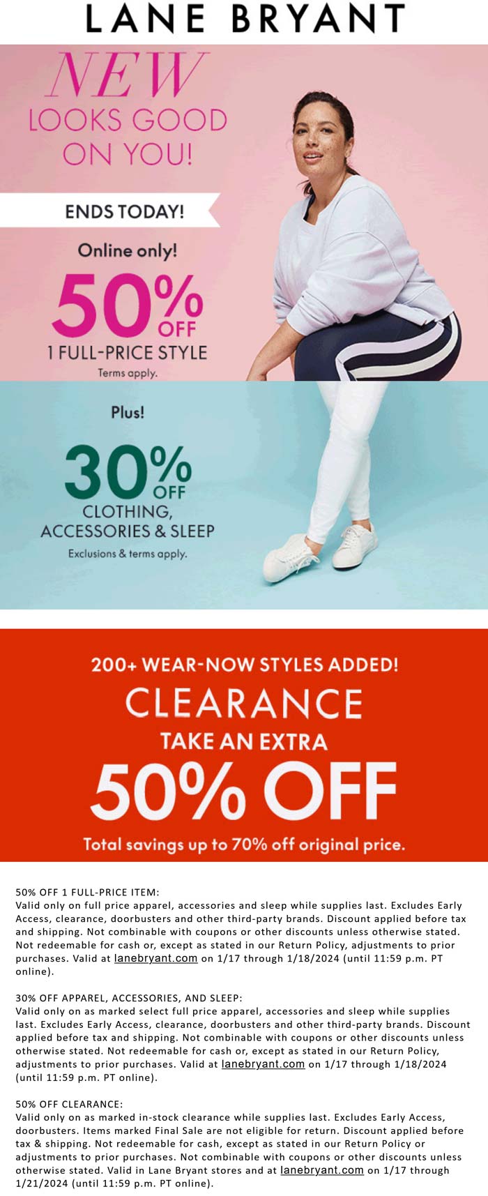 50% off a single item today online at Lane Bryant #lanebryant