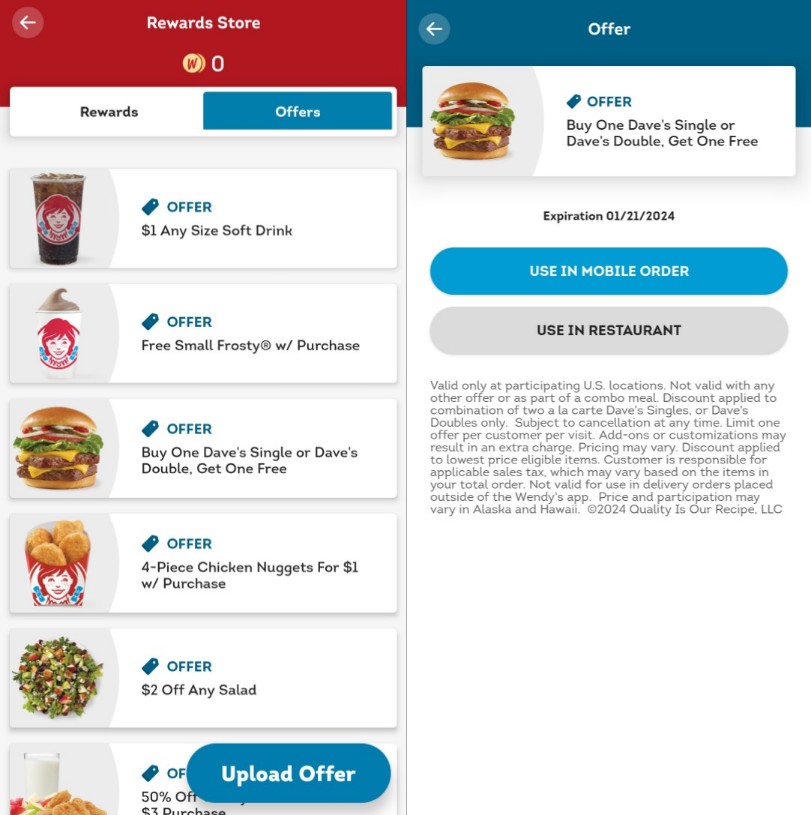 Second cheeseburger single free via mobile today at Wendys #wendys