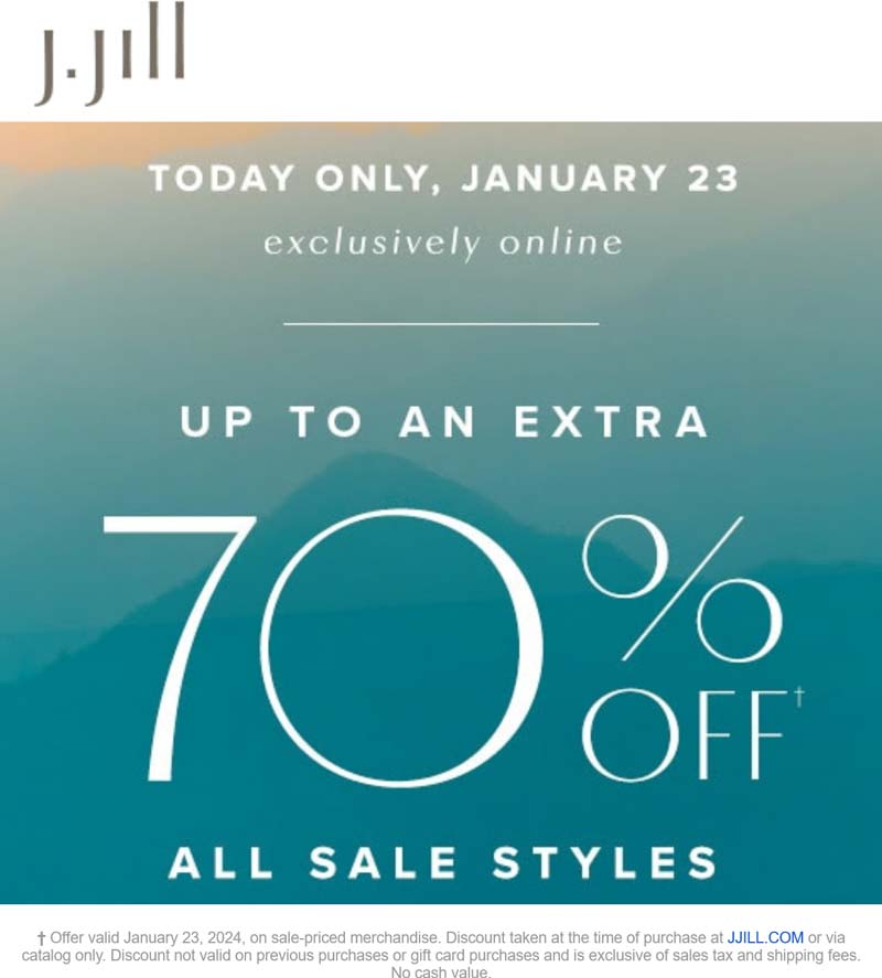J.Jill stores Coupon  Sale items are on final clearance online today at J.Jill #jjill 