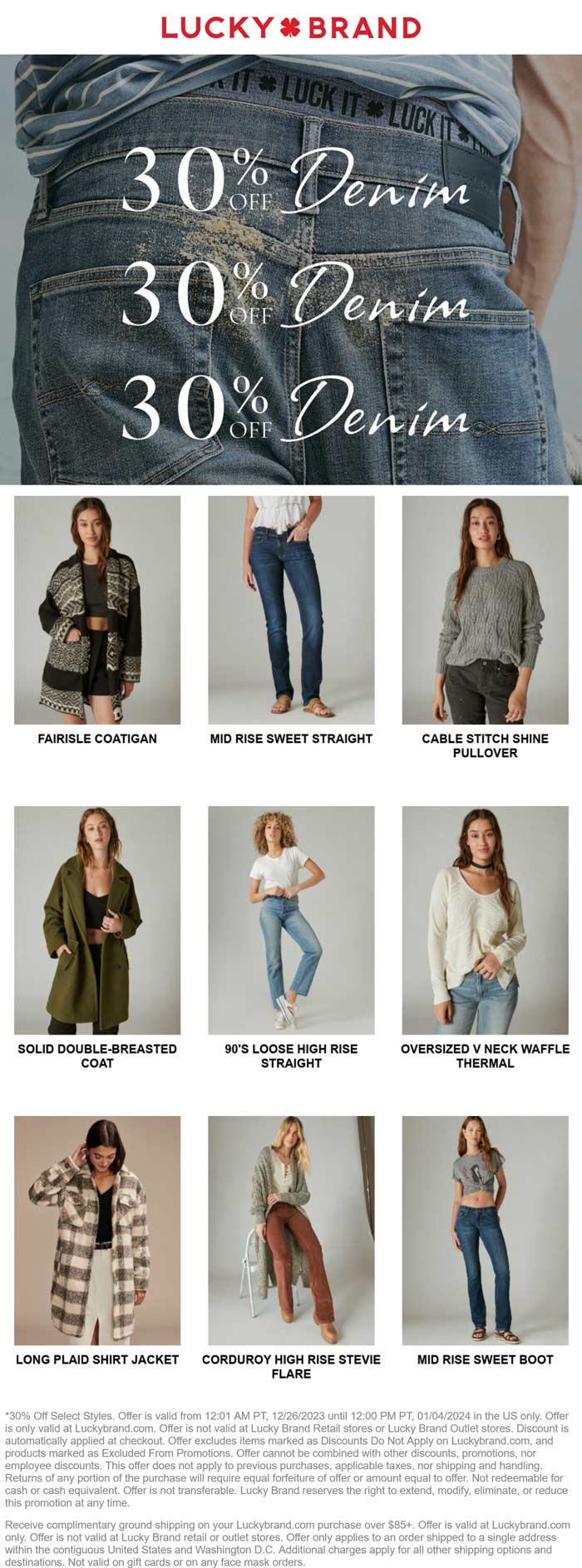 Lucky Brand stores Coupon  30% off denim online at Lucky Brand #luckybrand 