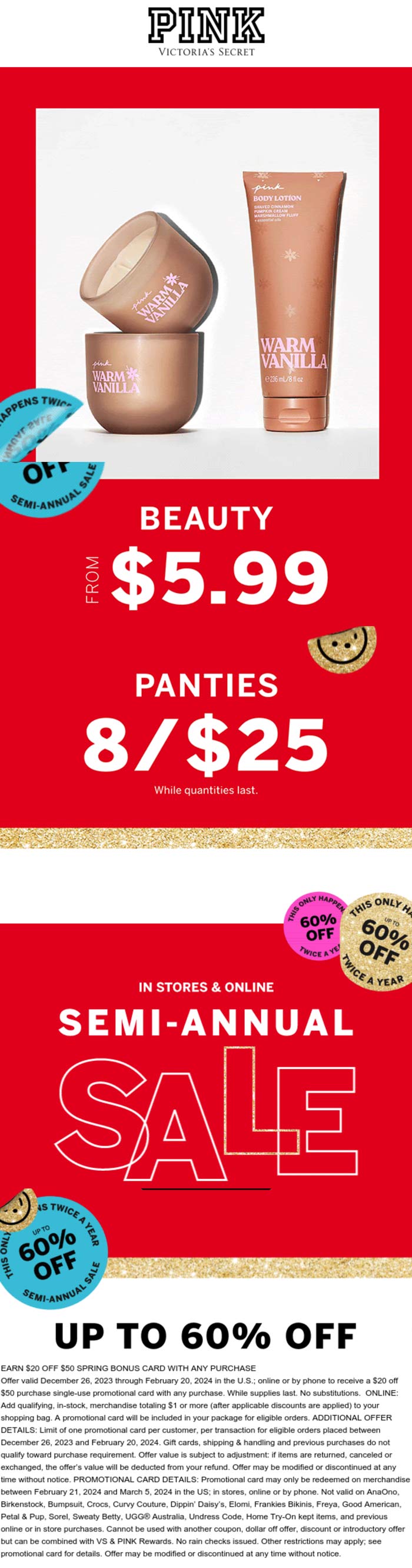 Victorias Secret stores Coupon  8 panties for $25 & more at Victorias Secret #victoriassecret 