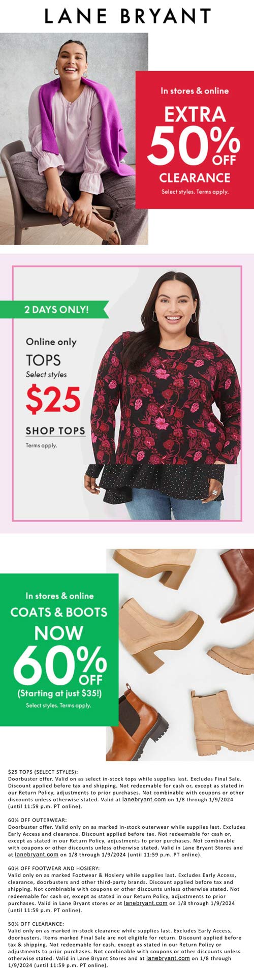 Lane Bryant stores Coupon  60% off outerwear & more at Lane Bryant, ditto online #lanebryant 
