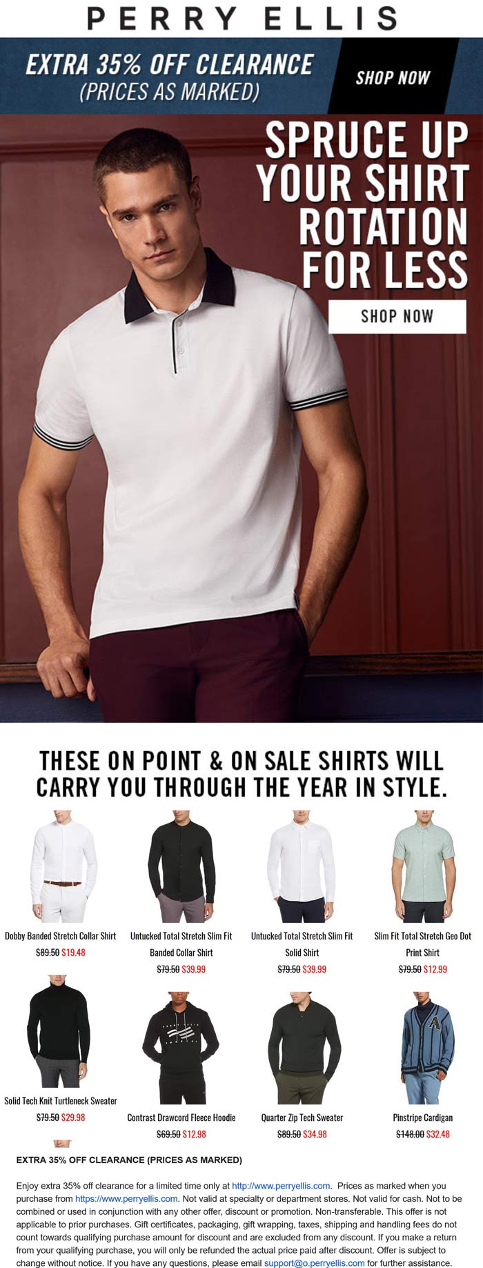 Perry Ellis stores Coupon  Extra 35% off clearance at Perry Ellis #perryellis 