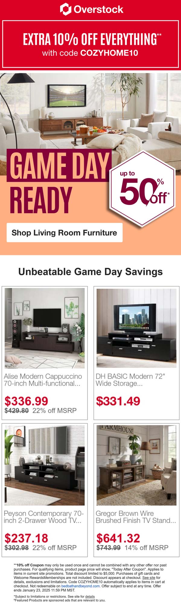 Overstock stores Coupon  10% off everything at Overstock via promo code COZYHOME10 #overstock 