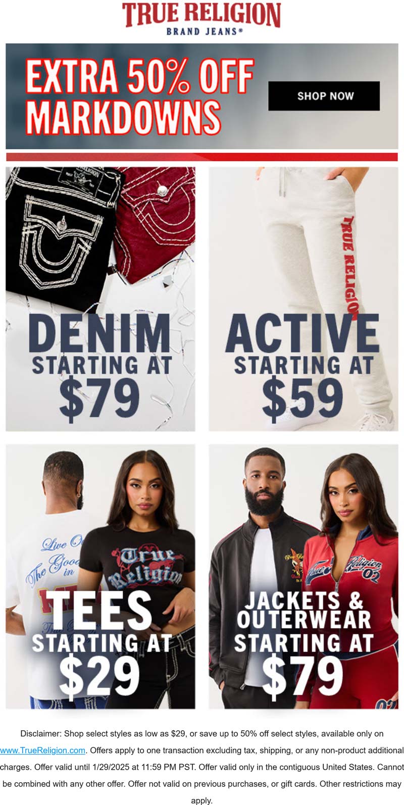 True Religion stores Coupon  Extra 50% off sale items at True Religion #truereligion 