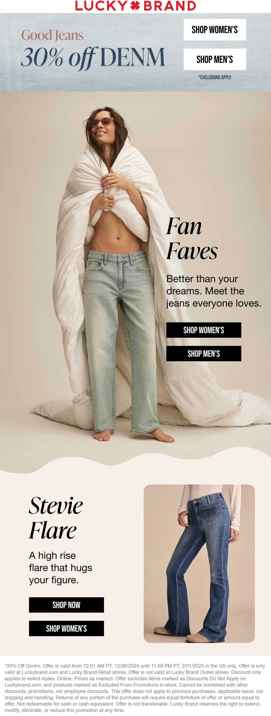 Lucky Brand stores Coupon  30% off denim at Lucky Brand #luckybrand 