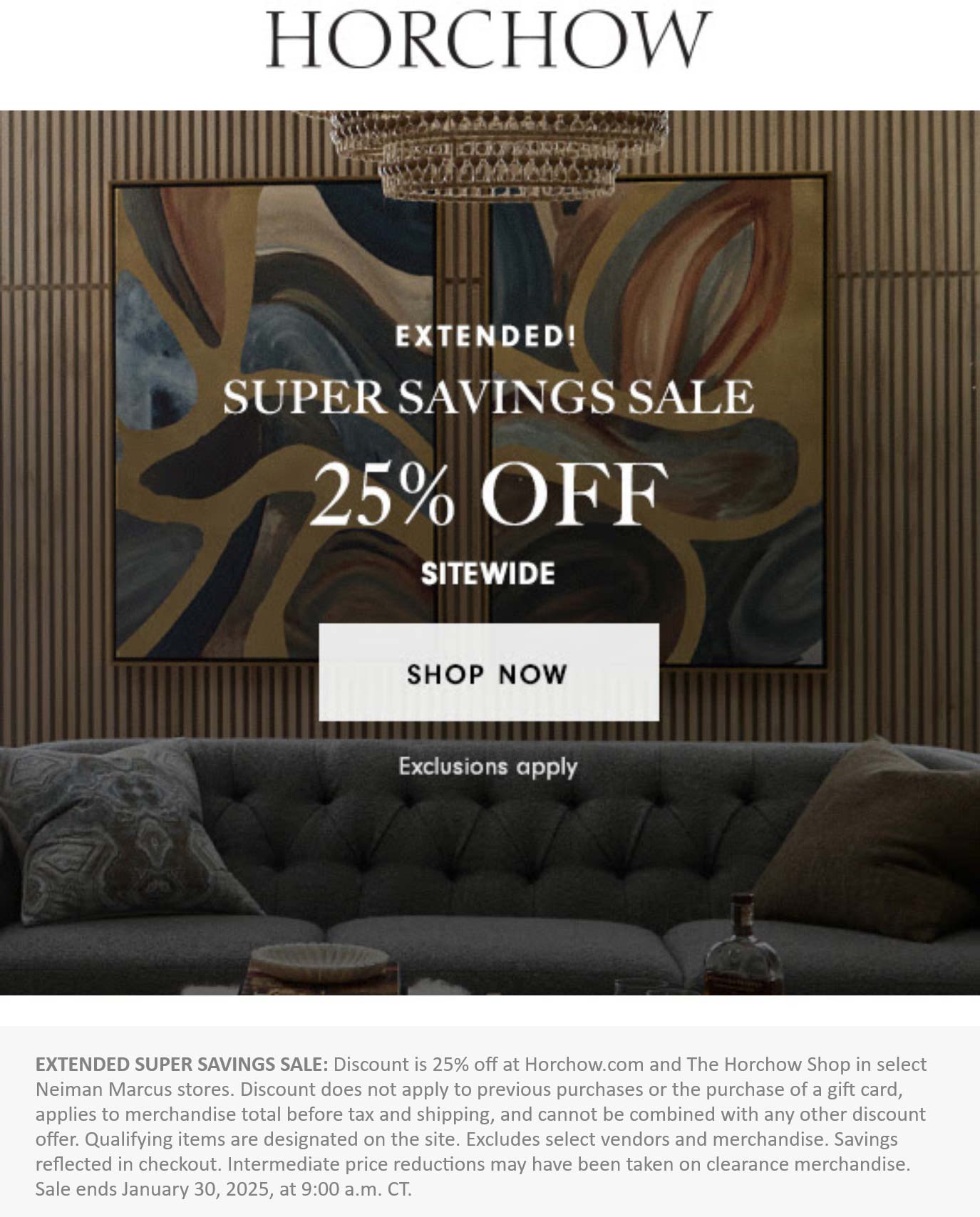 Horchow stores Coupon  25% off everything online today at Horchow #horchow 