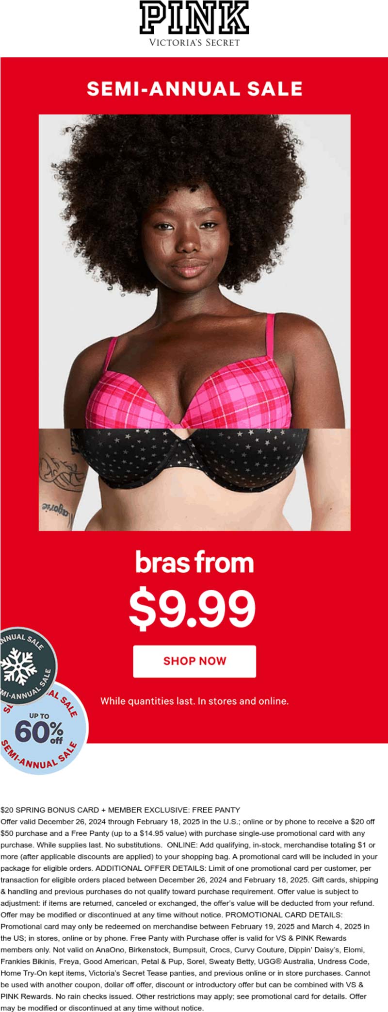 PINK stores Coupon  $10 bras & more at PINK #pink 