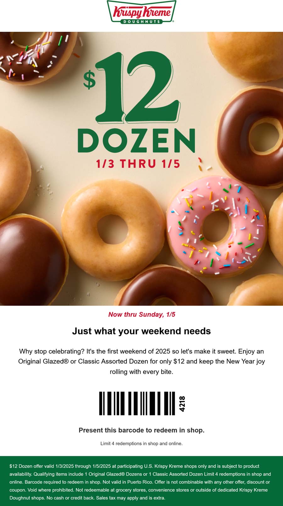 Krispy Kreme stores Coupon  $12 dozen doughtnut at Krispy Kreme #krispykreme 