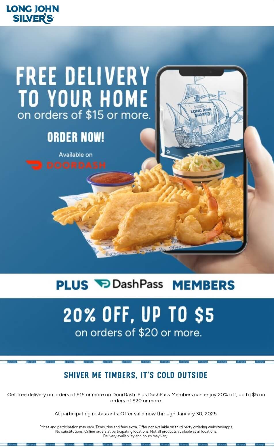 Long John Silvers restaurants Coupon  20% off delivered orders at Long John Silvers restaurant #longjohnsilvers 