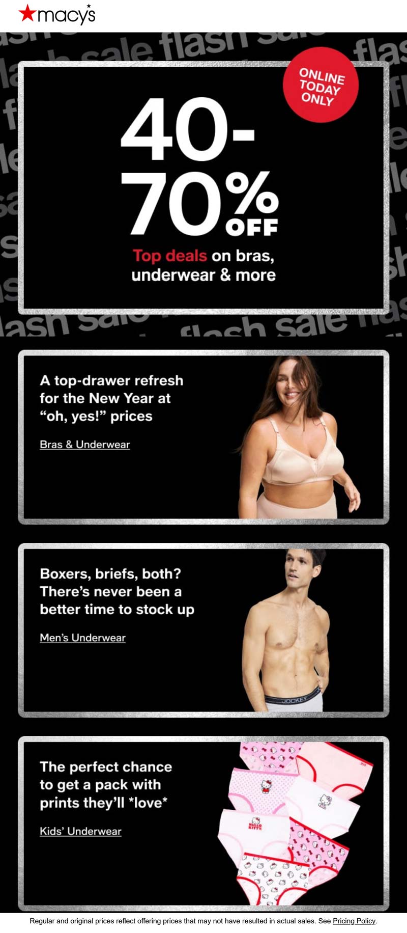 Macys stores Coupon  40-70% off bras, underwear, PJs today at Macys #macys 