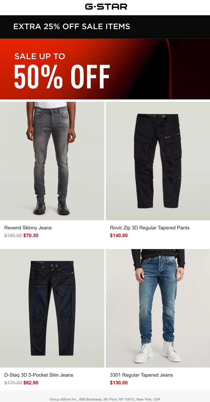 G-Star 25% off sale items & more at G-Star #gstar G-Star stores Coupon 25% off sale items & more at G-Star #gstar