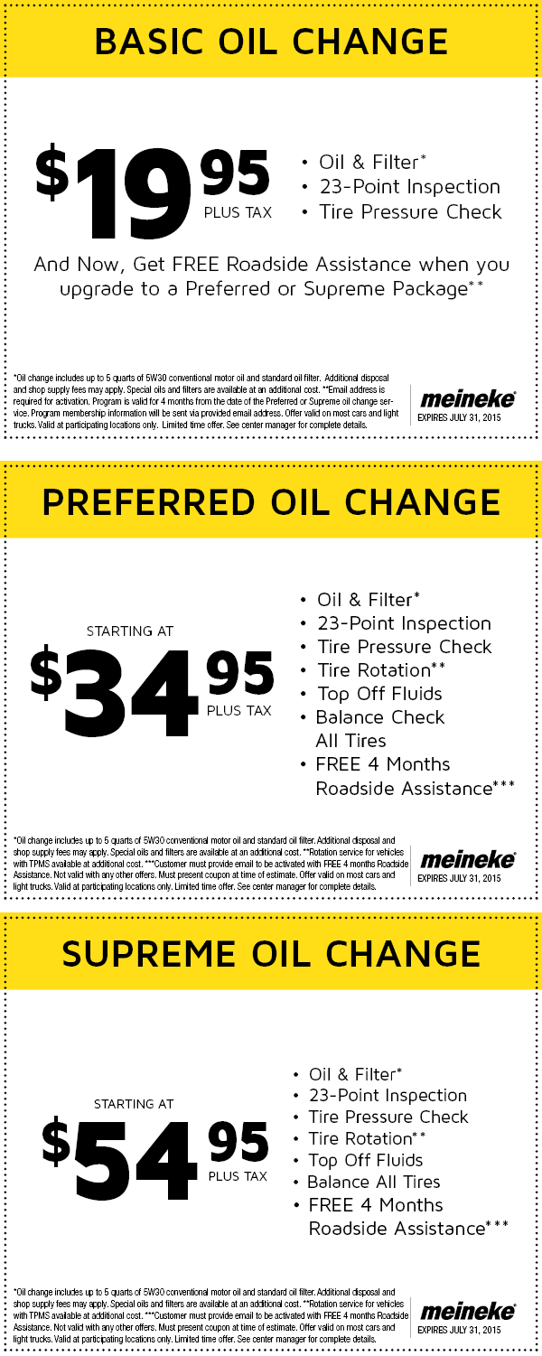 Meineke Coupon April 2024 $20 oil change & more at Meineke