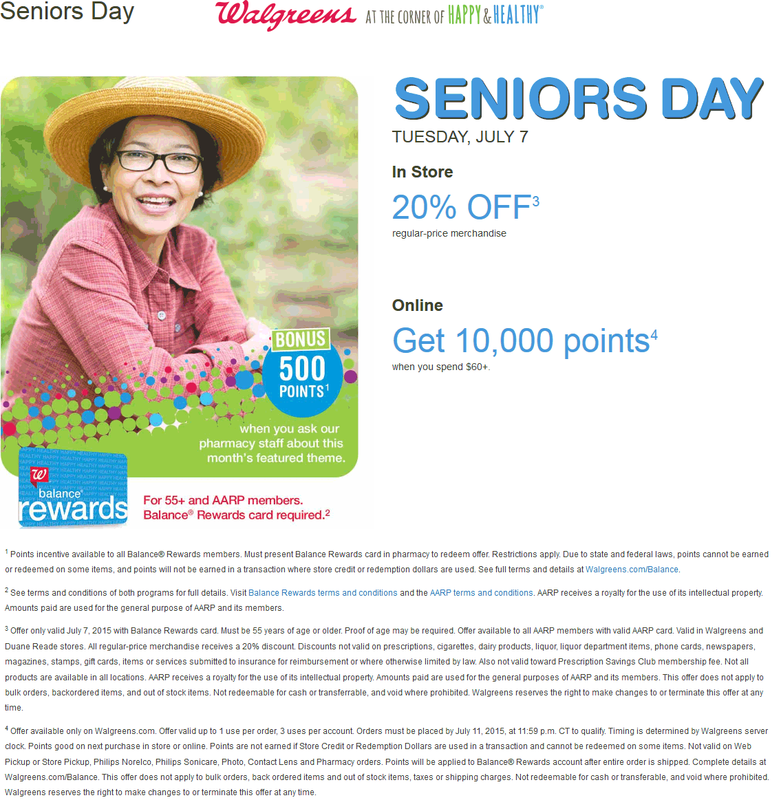 Walgreens Coupon April 2024 Seniors enjoy 20% off Tuesday at Walgreens & Duane Reade