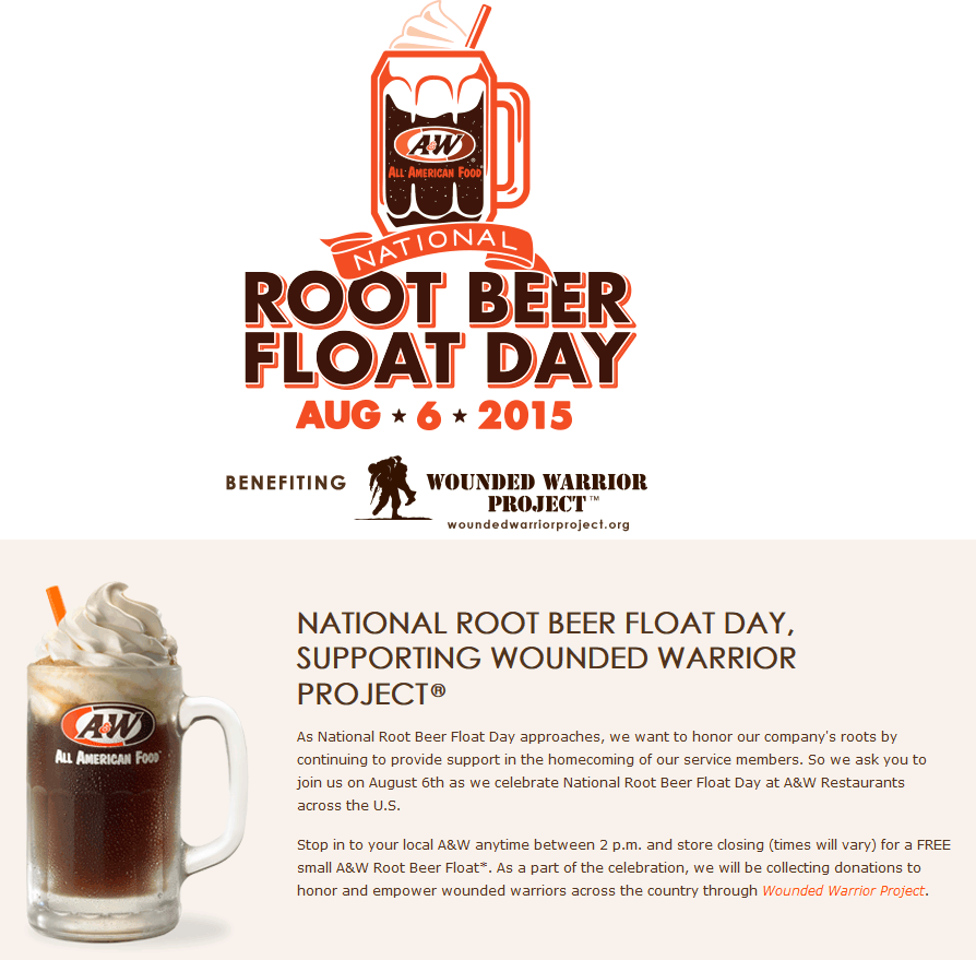 A&W Coupon April 2024 Free root beer float the 6th at A&W
