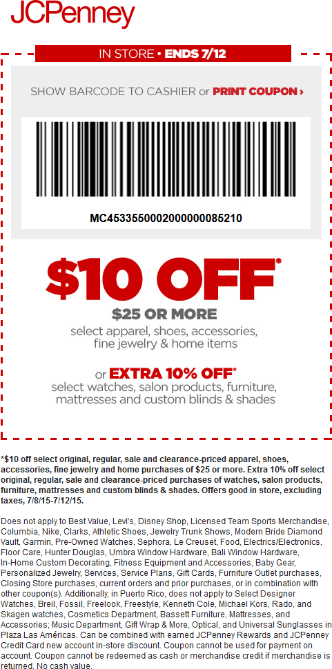 JCPenney Coupon April 2024 $10 off $25 at JCPenney
