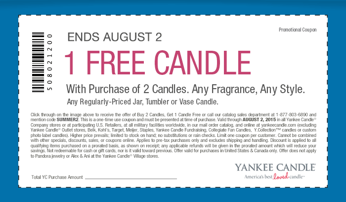Yankee Candle Coupon April 2024 Third candle free at Yankee Candle, or online via promo code SUMMER2