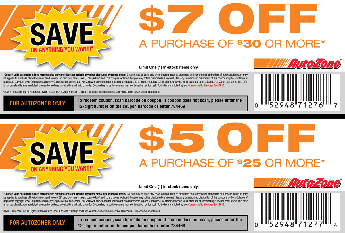 AutoZone Coupon April 2024 $5 off $25 & more at AutoZone