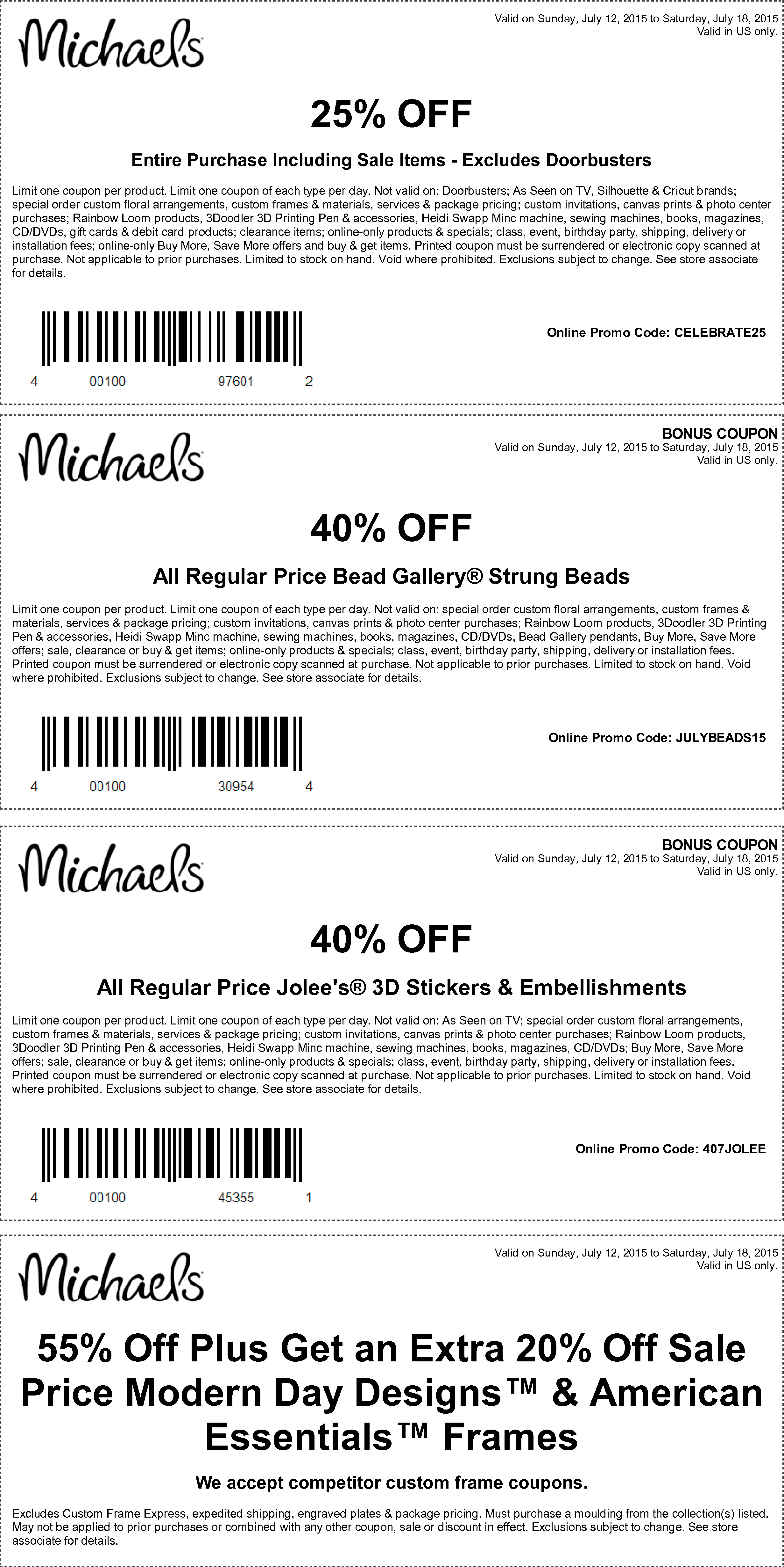 Michaels Coupon April 2024 25% off everything at Michaels, or online via promo code CELEBRATE25
